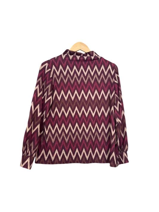 Top M-L Bordeaux, Creme und Schwarz