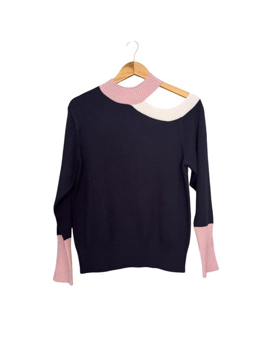 Tuzzi Pullover M Schwarz, Hellrosa, Weiß