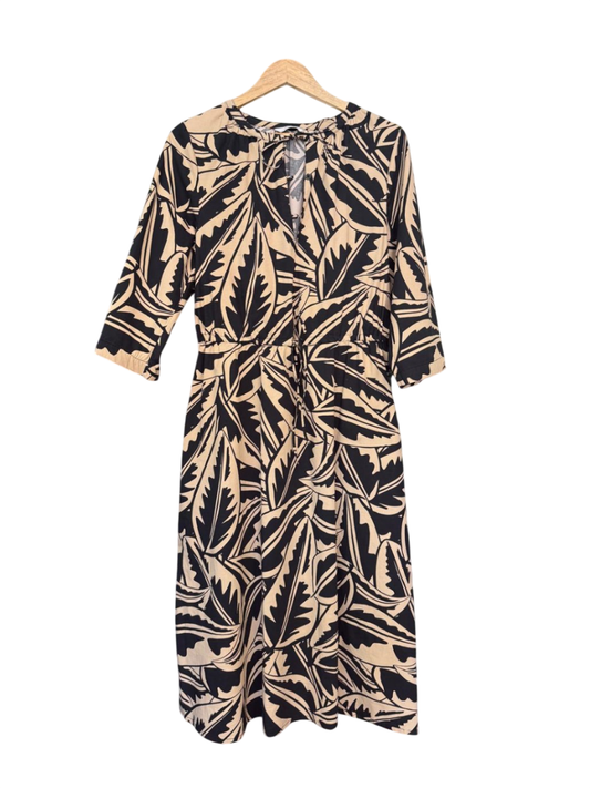 Kleid S Beige und Schwarz