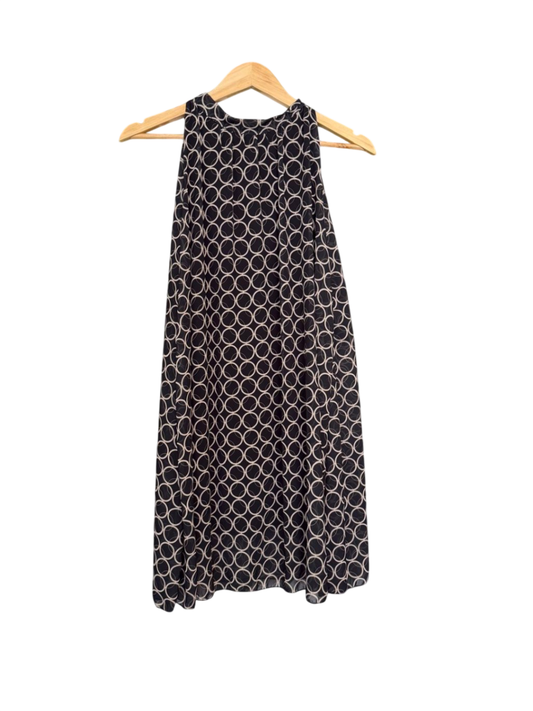 Kleid M Dunkelblau und Beige