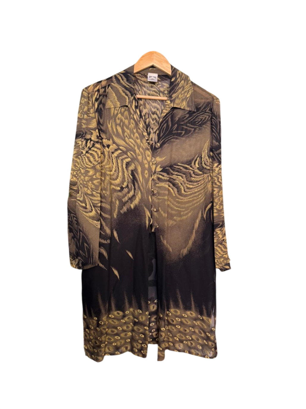 Habella Bluse L Dunkelbraun, Gold