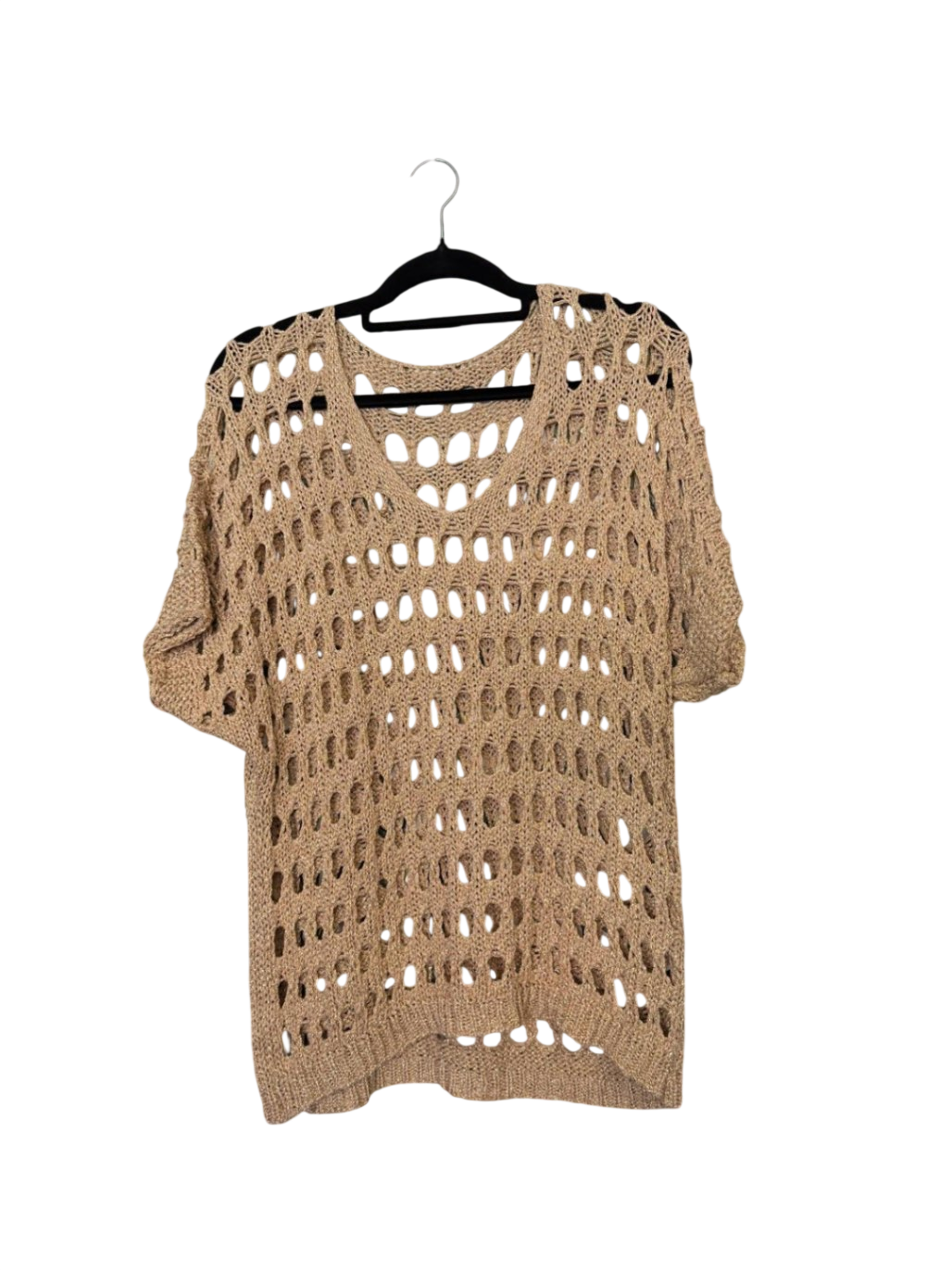 Netz Pullover M Gold