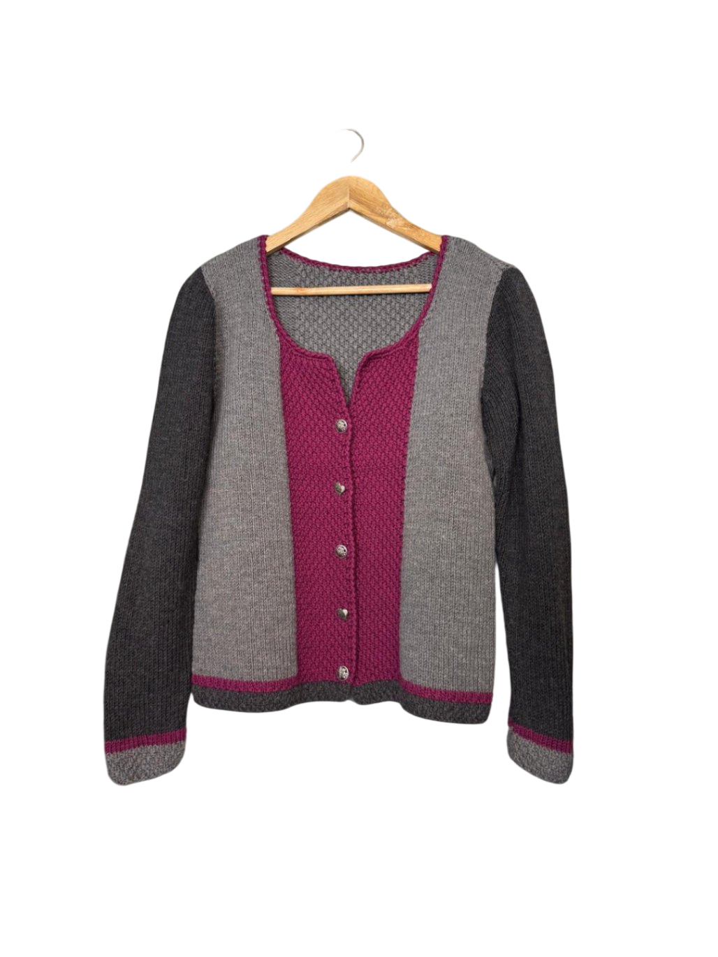 Handmade M-L Grau, Schwarz, Burgunderrot