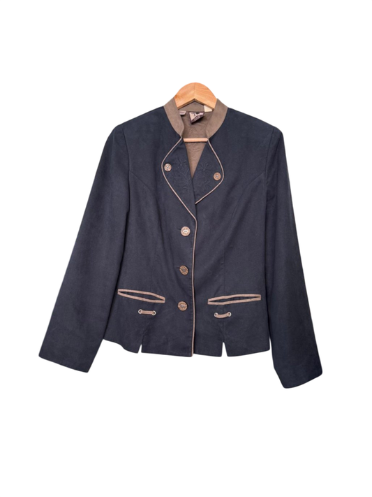 Blazer L Dunkelblau mit beige Akzenten