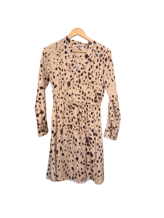 H&M Kleid S Beige mit schwarzen Tupfen