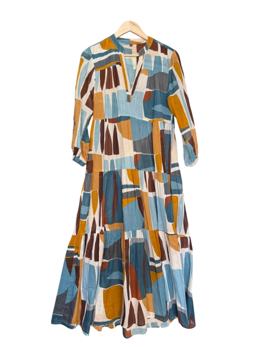 Kleid 100% Baumwolle S-M Multicolor