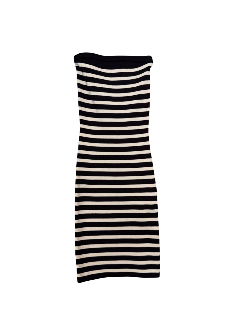 Bershka Kleid stretch XS Schwarz und Weiß gestreift