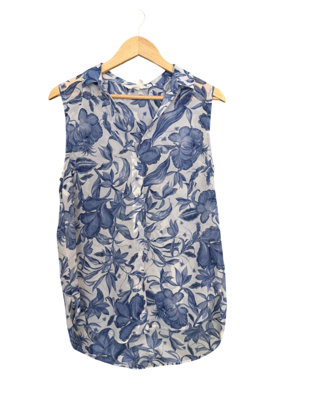 H&M Bluse M Blau und Weiß (Blumenmuster)