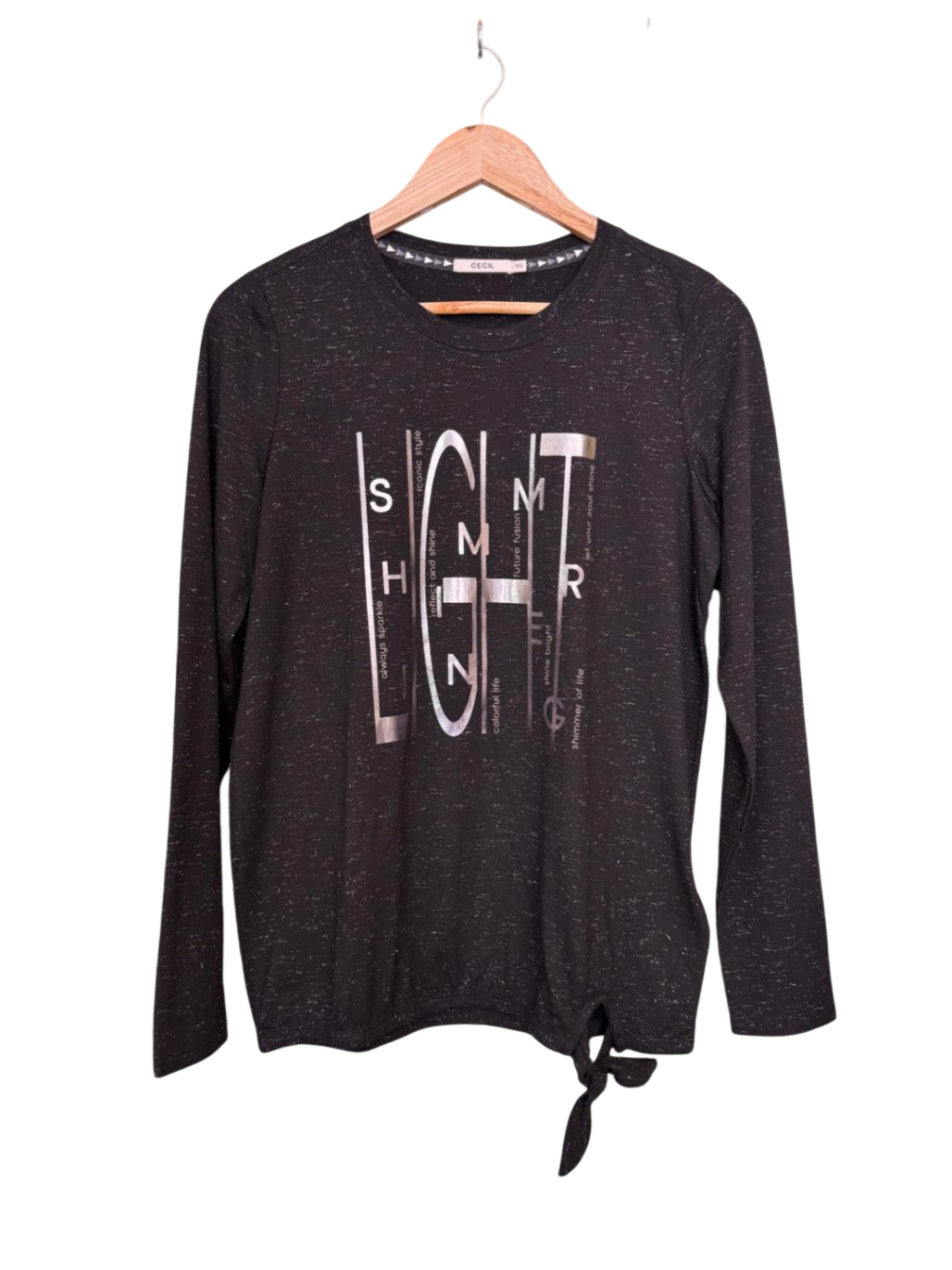 Cecil Top XS Schwarz mit weißem Druck